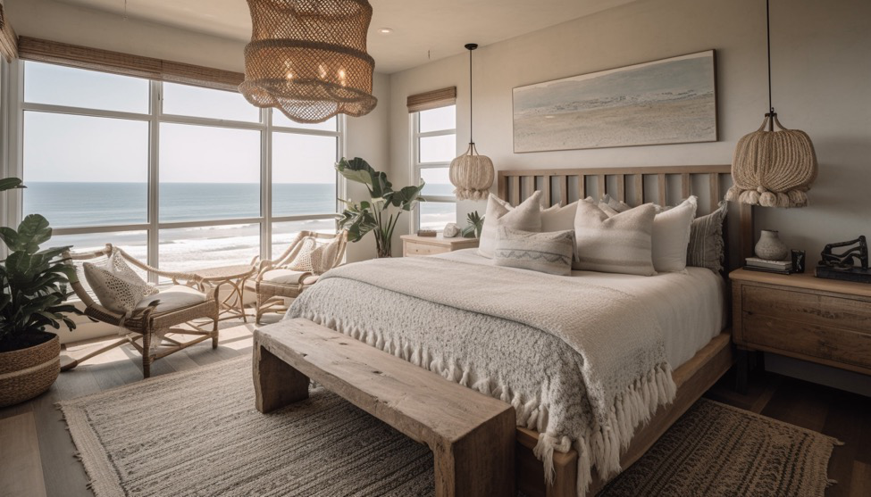 Tampa Flooring | Home A coastal-style bedroom with wood floors and rugs